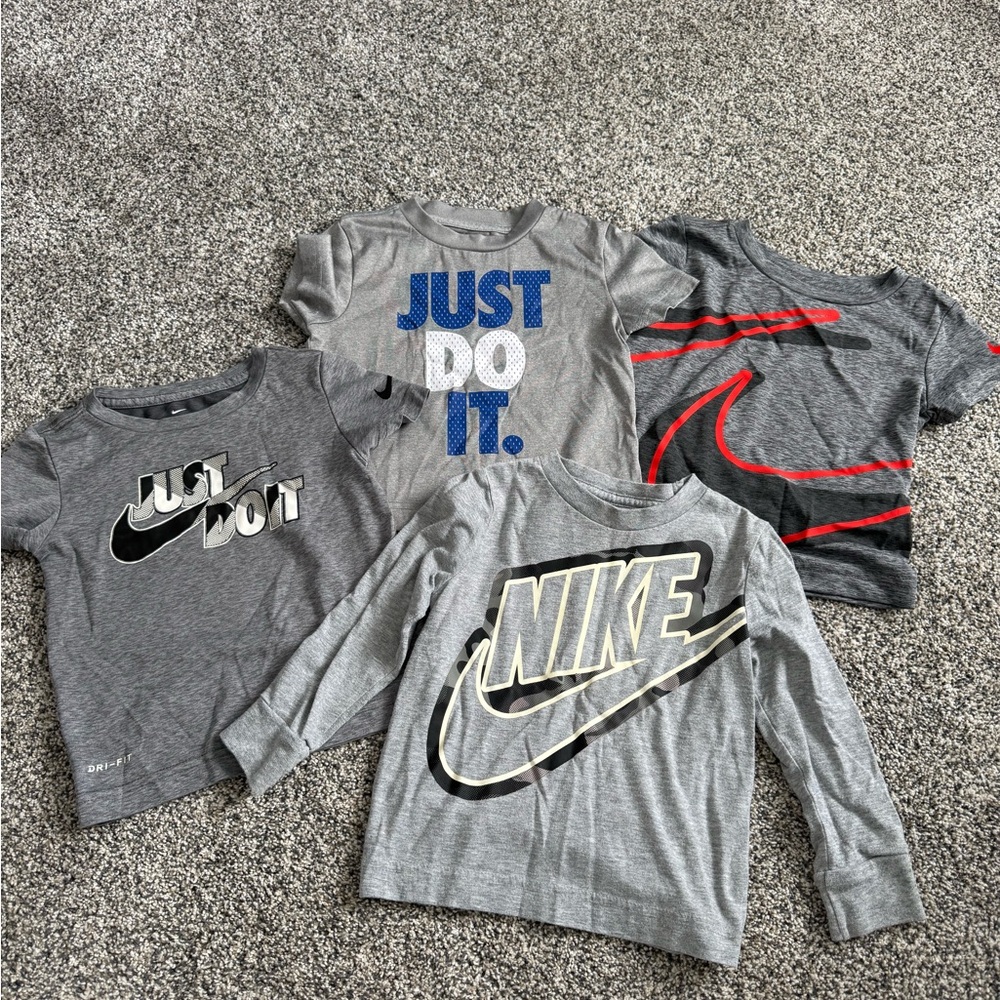 Nike Kids Long Sleeve Tees in Gray and Blue